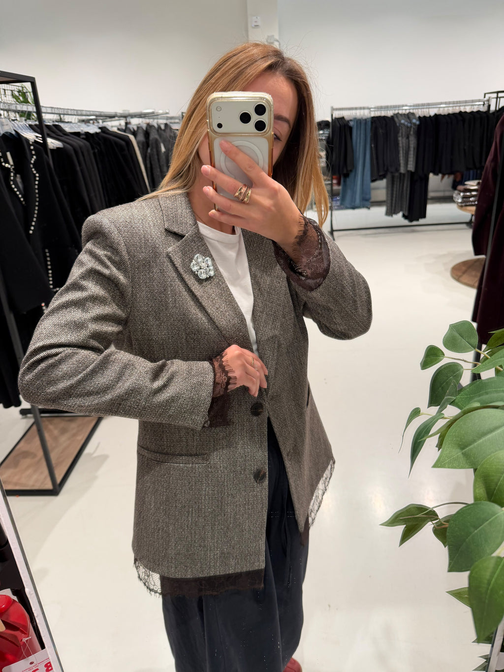 Giacca spigata con pizzo| MOKA