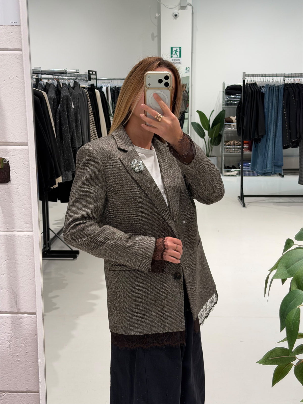 Giacca spigata con pizzo| MOKA