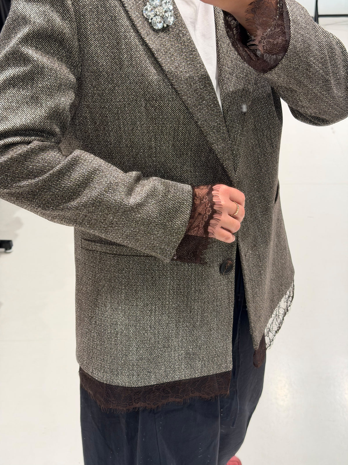 Giacca spigata con pizzo| MOKA
