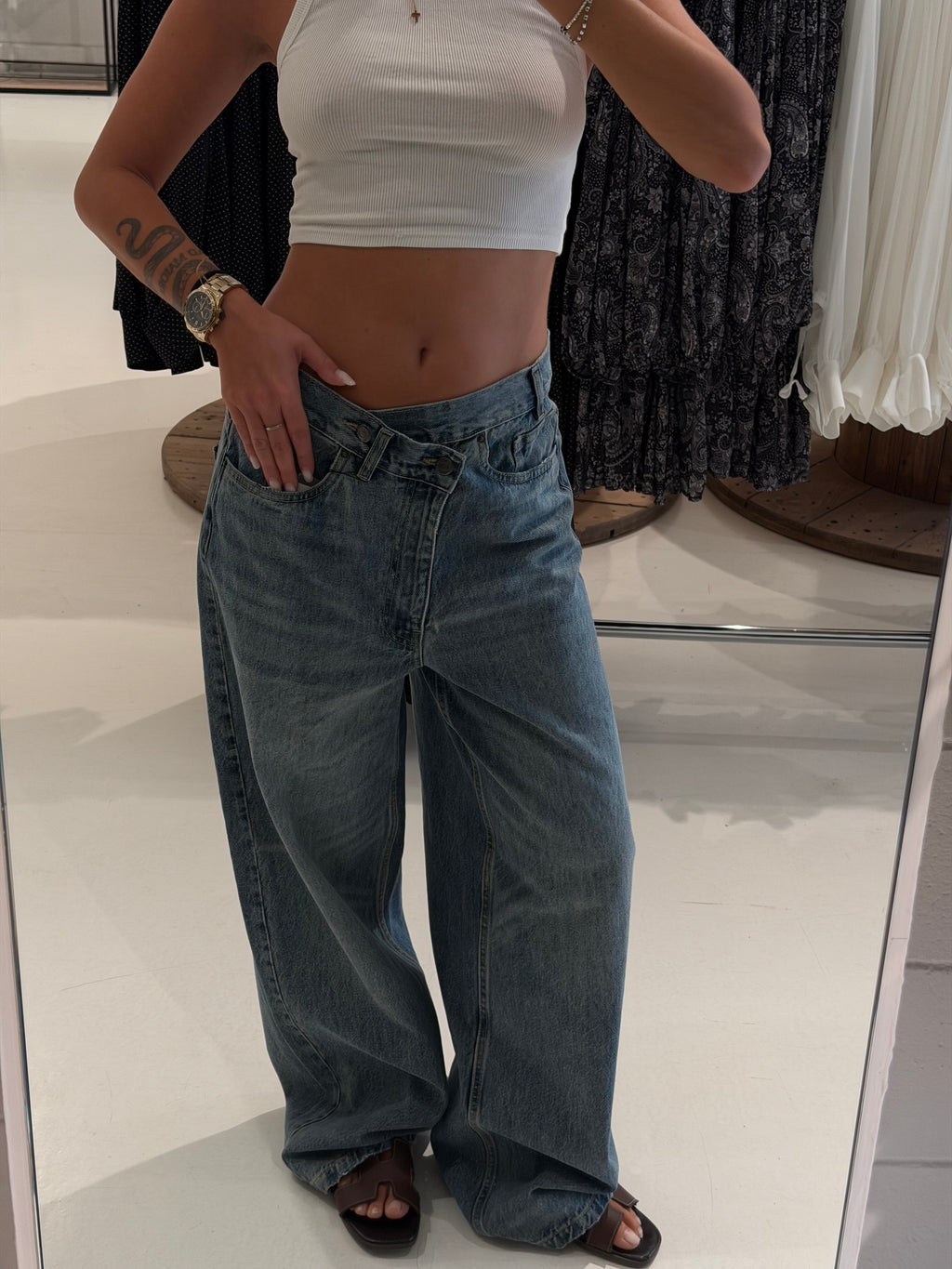 Jeans Crossed Wide Leg