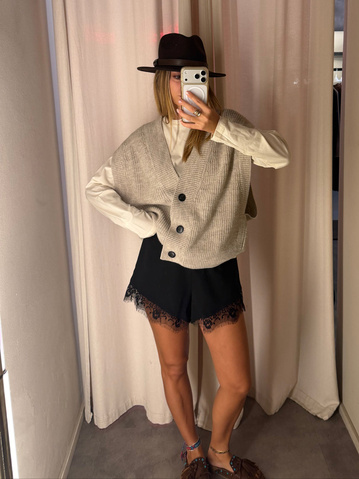 Shorts con pizzo