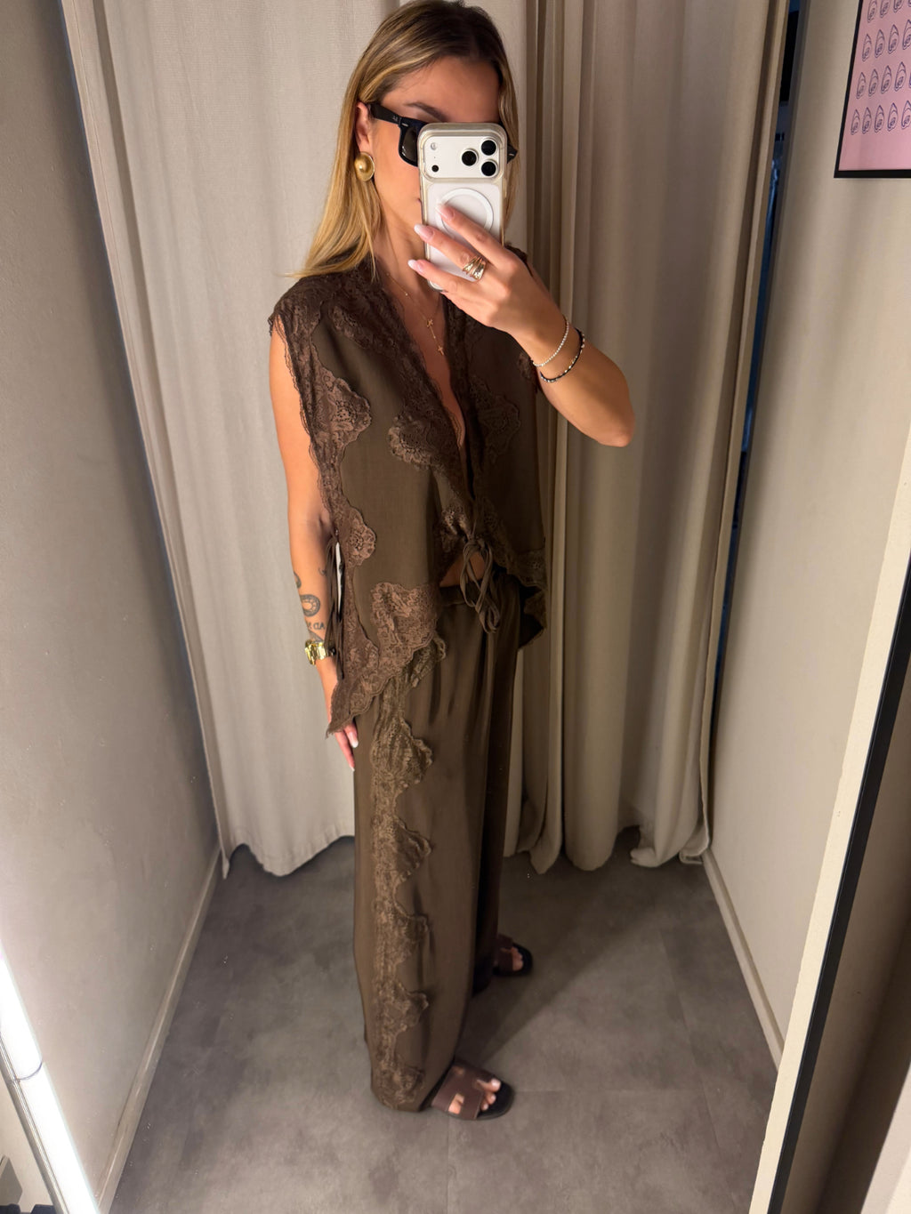 Pantaloni con Pizzo