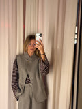 Gilet con Tasche Beige