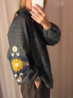 Camicia a quadri con ricami