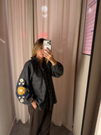 Camicia a quadri con ricami