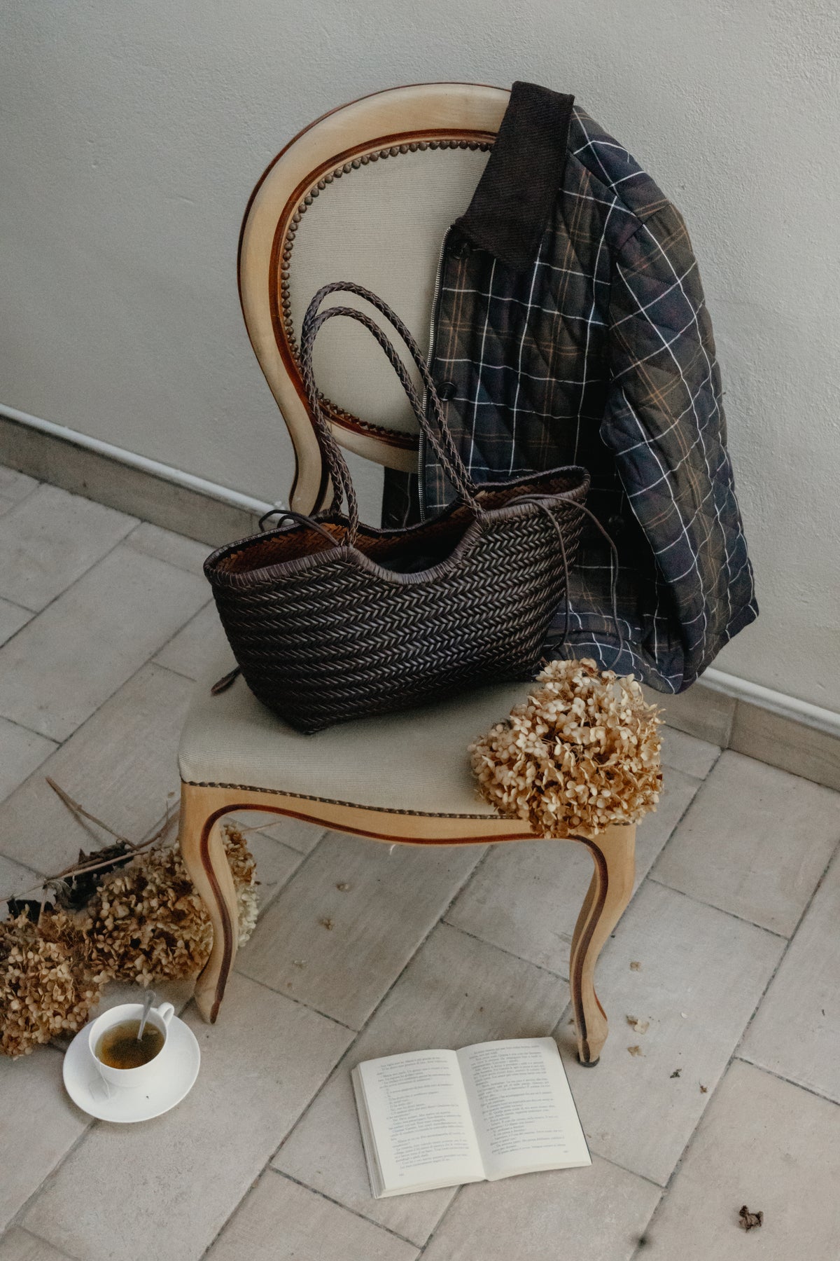 Borsa intrecciata in vera pelle