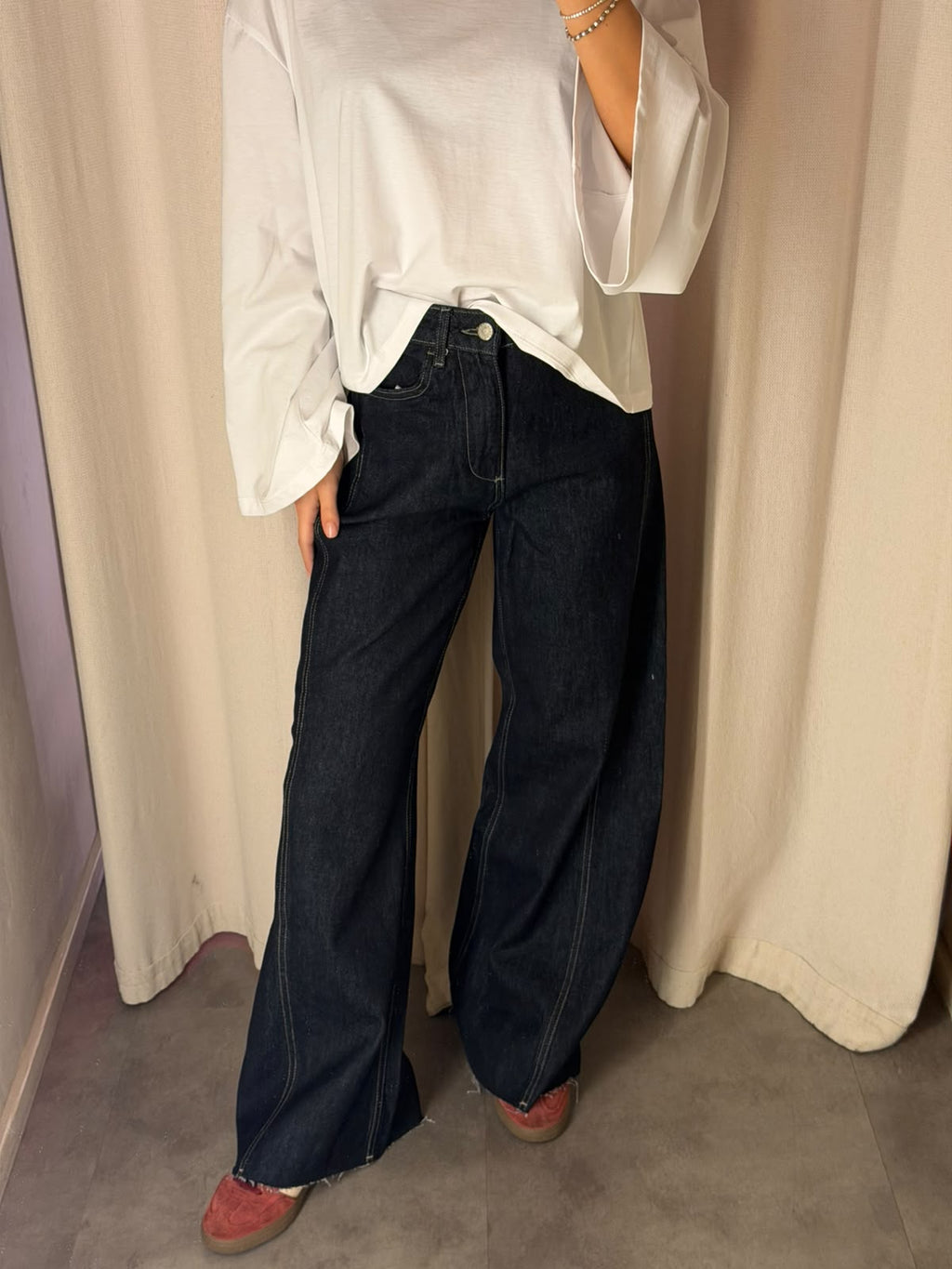 Denim wide leg | DARK BLUE