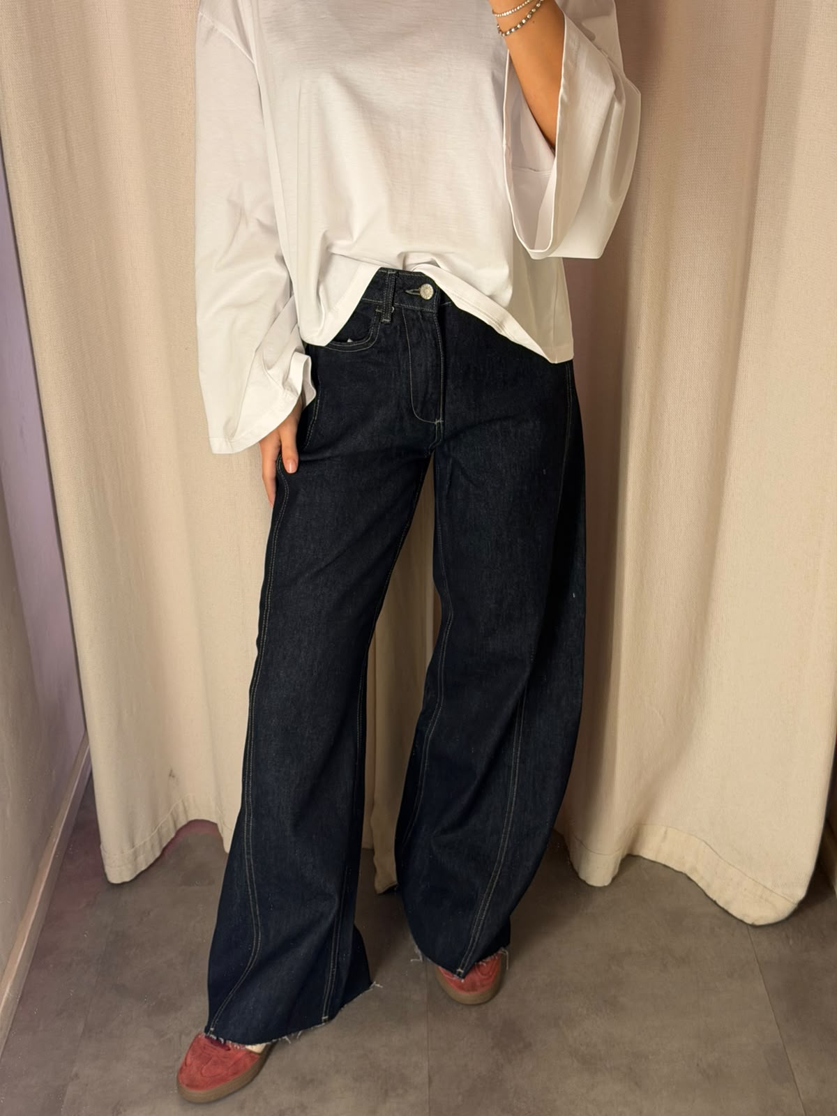Denim wide leg | DARK BLUE