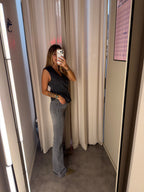 Denim flare grigio