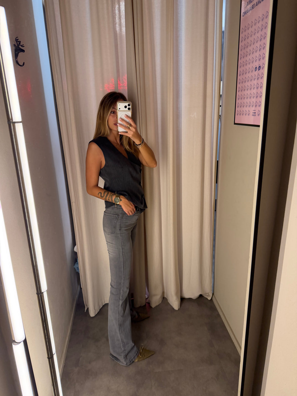 Denim flare grigio