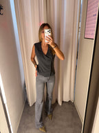 Denim flare grigio