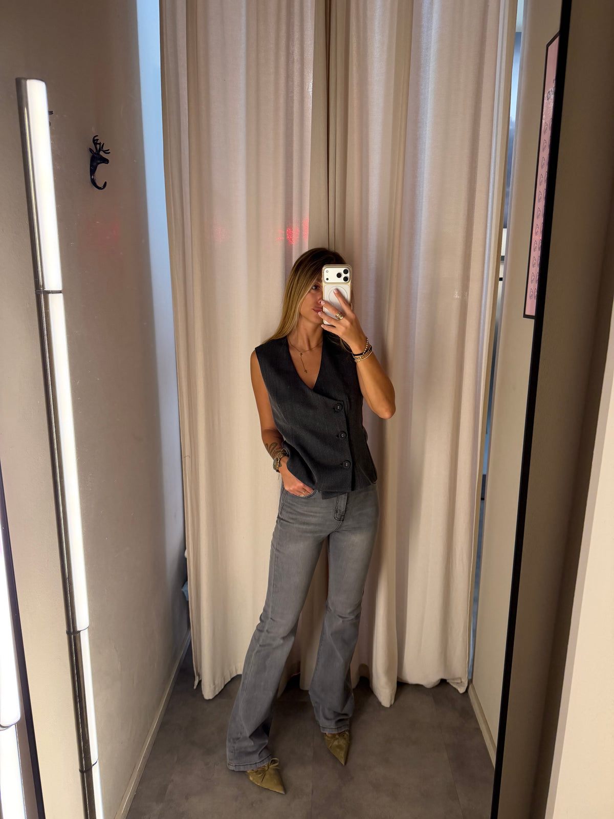 Denim flare grigio