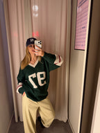 Maglione 97 scollo a V | VERDE BOSCO
