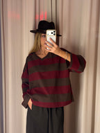 T-shirt a manica lunga scollo a V