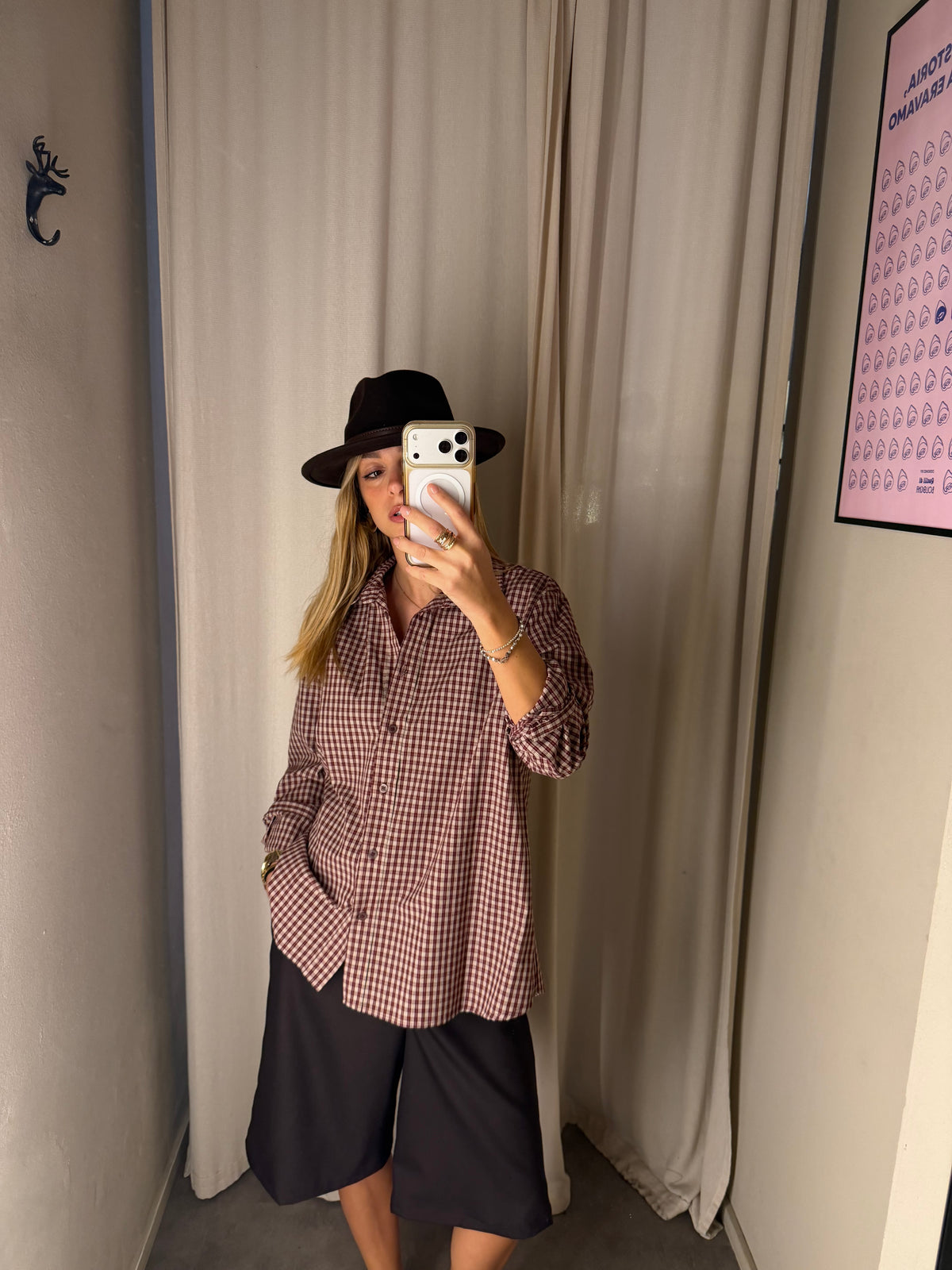 Camicia MICRO-CHECK | BURGUNDY