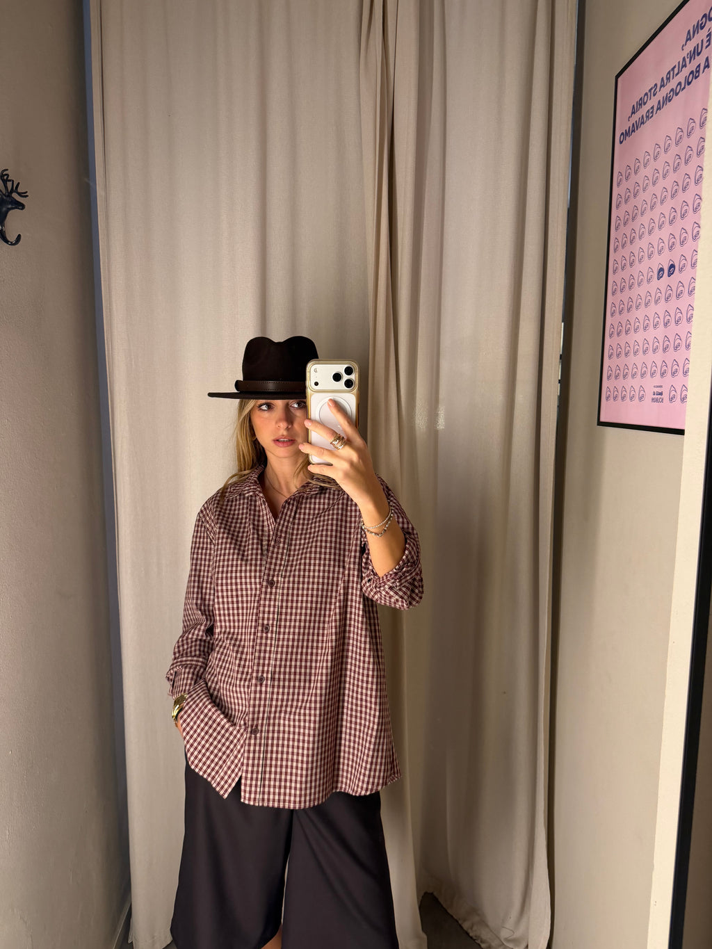 Camicia MICRO-CHECK | BURGUNDY