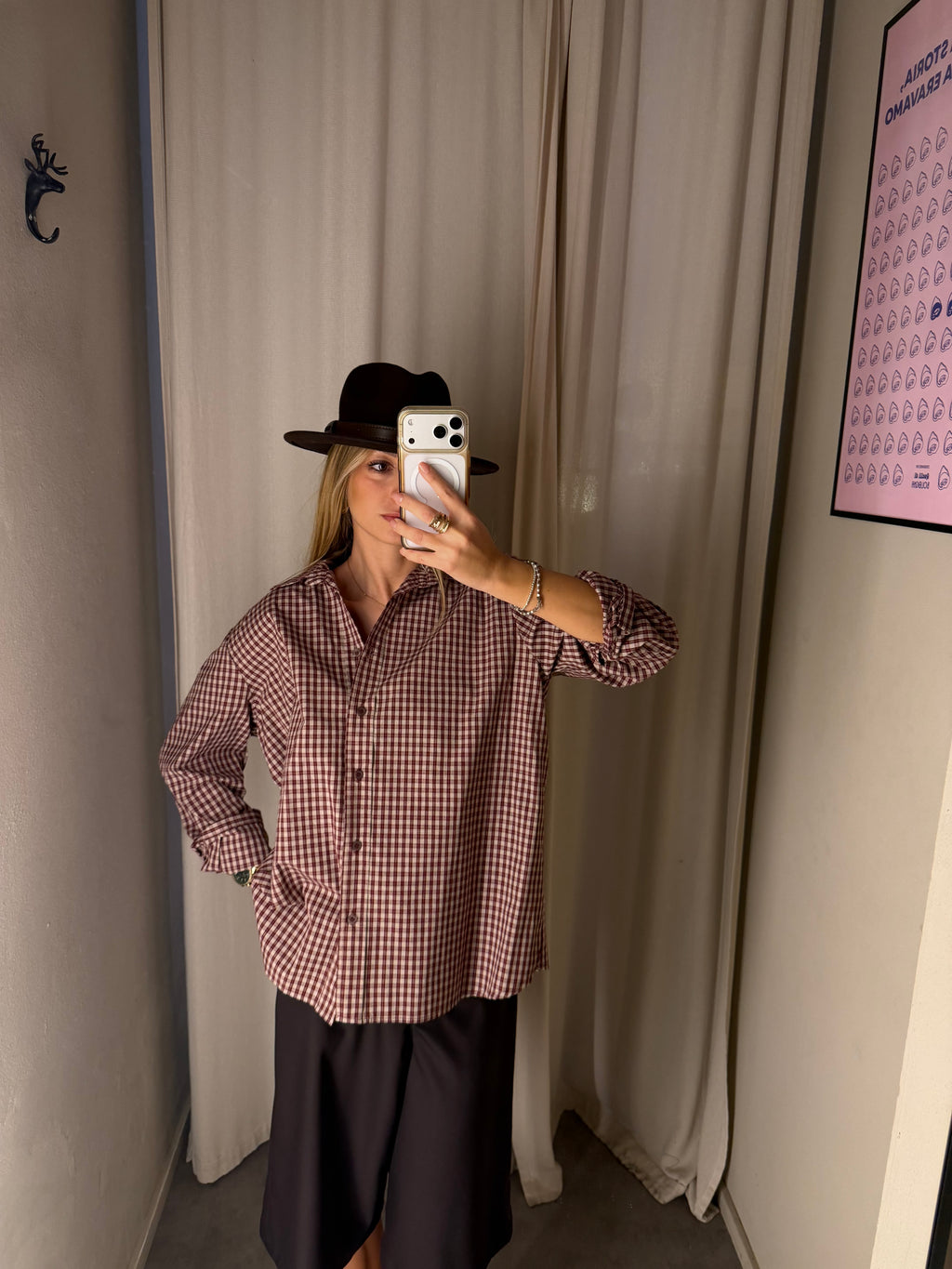 Camicia MICRO-CHECK | BURGUNDY