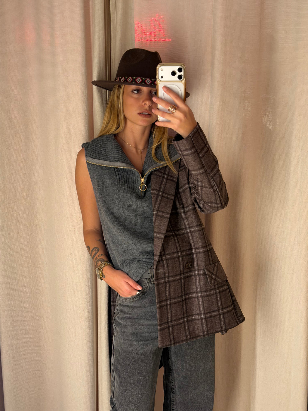 Gilet con Zip | GRIGIO