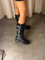 Biker con fibbie | NERO