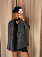 Giacca doppiopetto check | GRIGIO