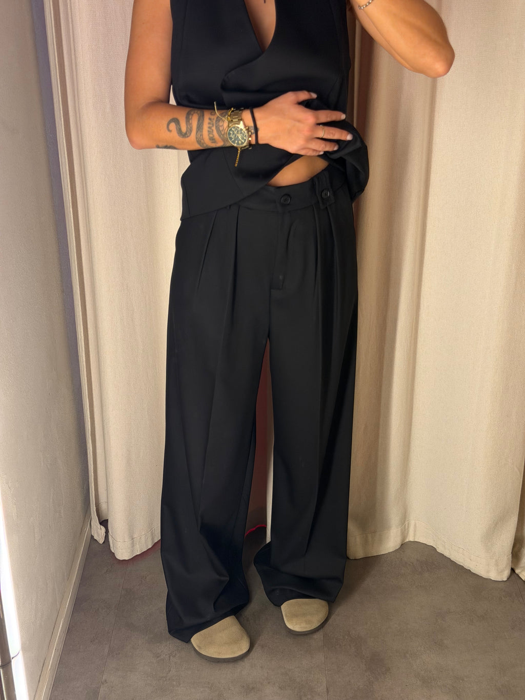 Pantalone full lenght con pinces