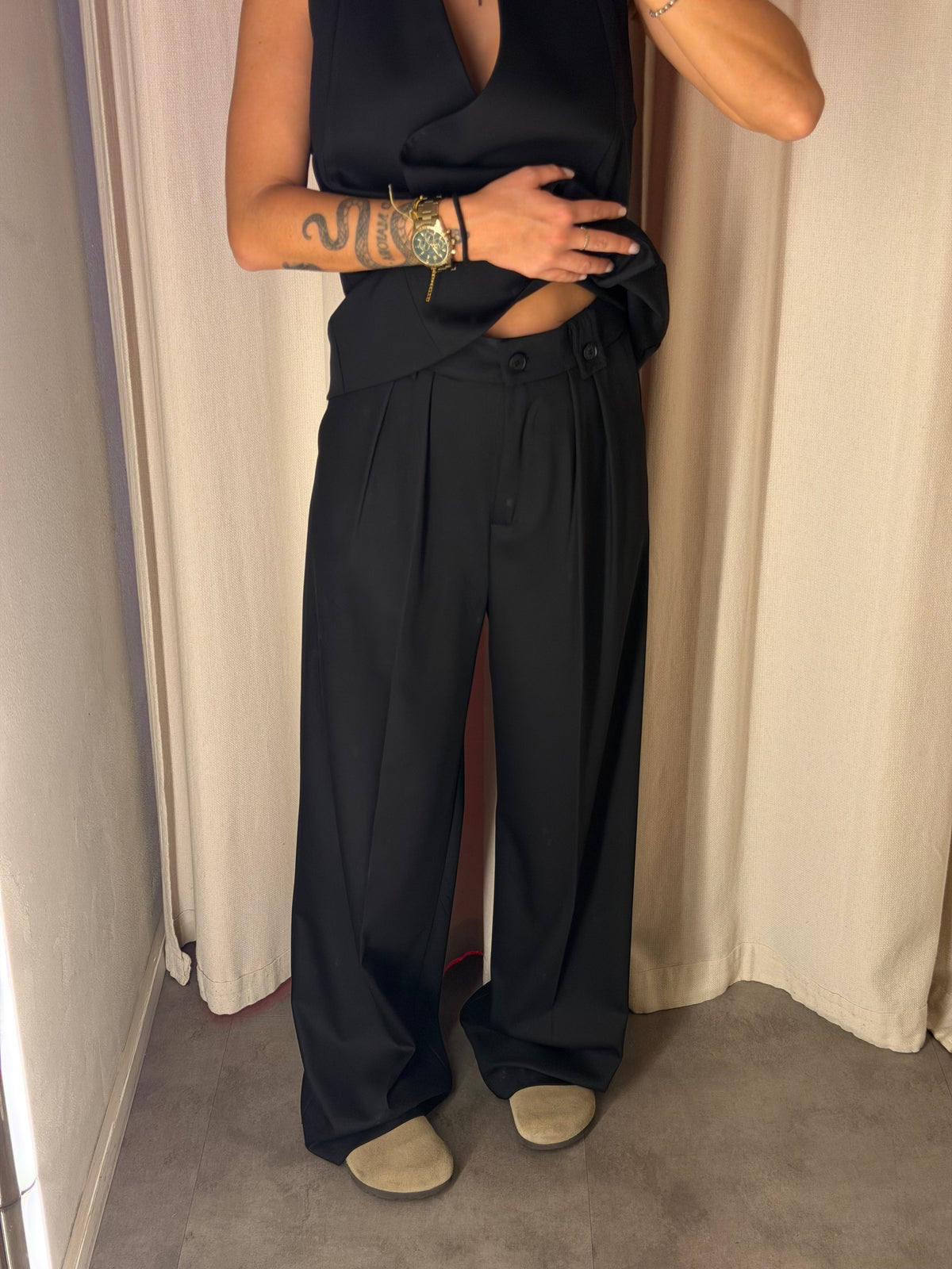 Pantalone full lenght con pinces