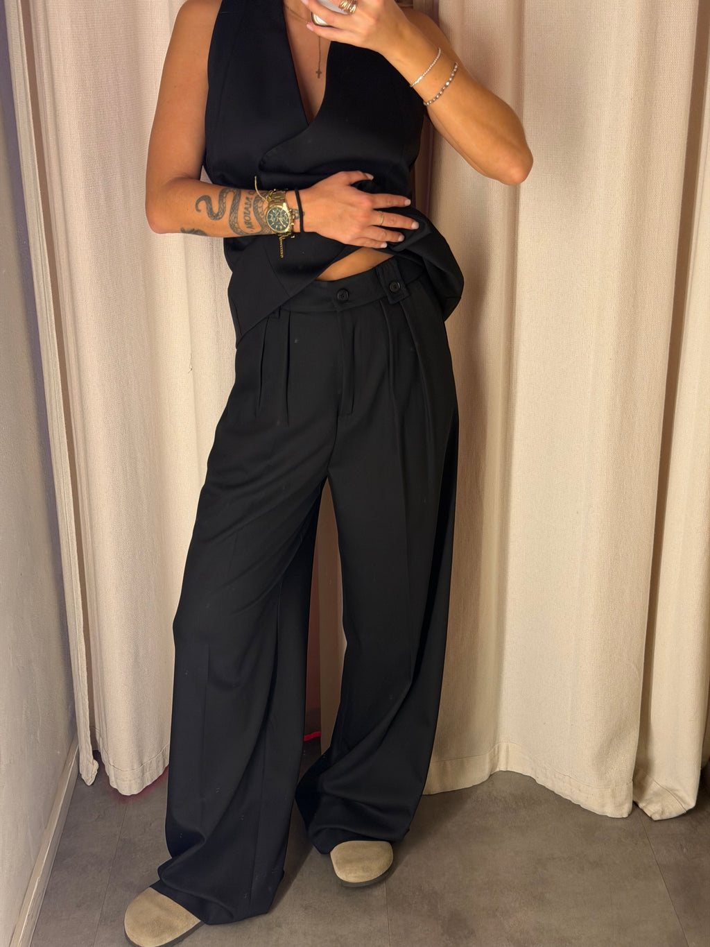 Pantalone full lenght con pinces