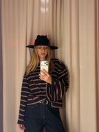 T-shirt a righe | NERO & BURGUNDY