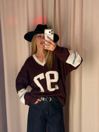 Maglione 97 scolllo V | BURGUNDY