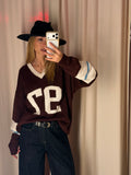 Maglione 97 scolllo V | BURGUNDY