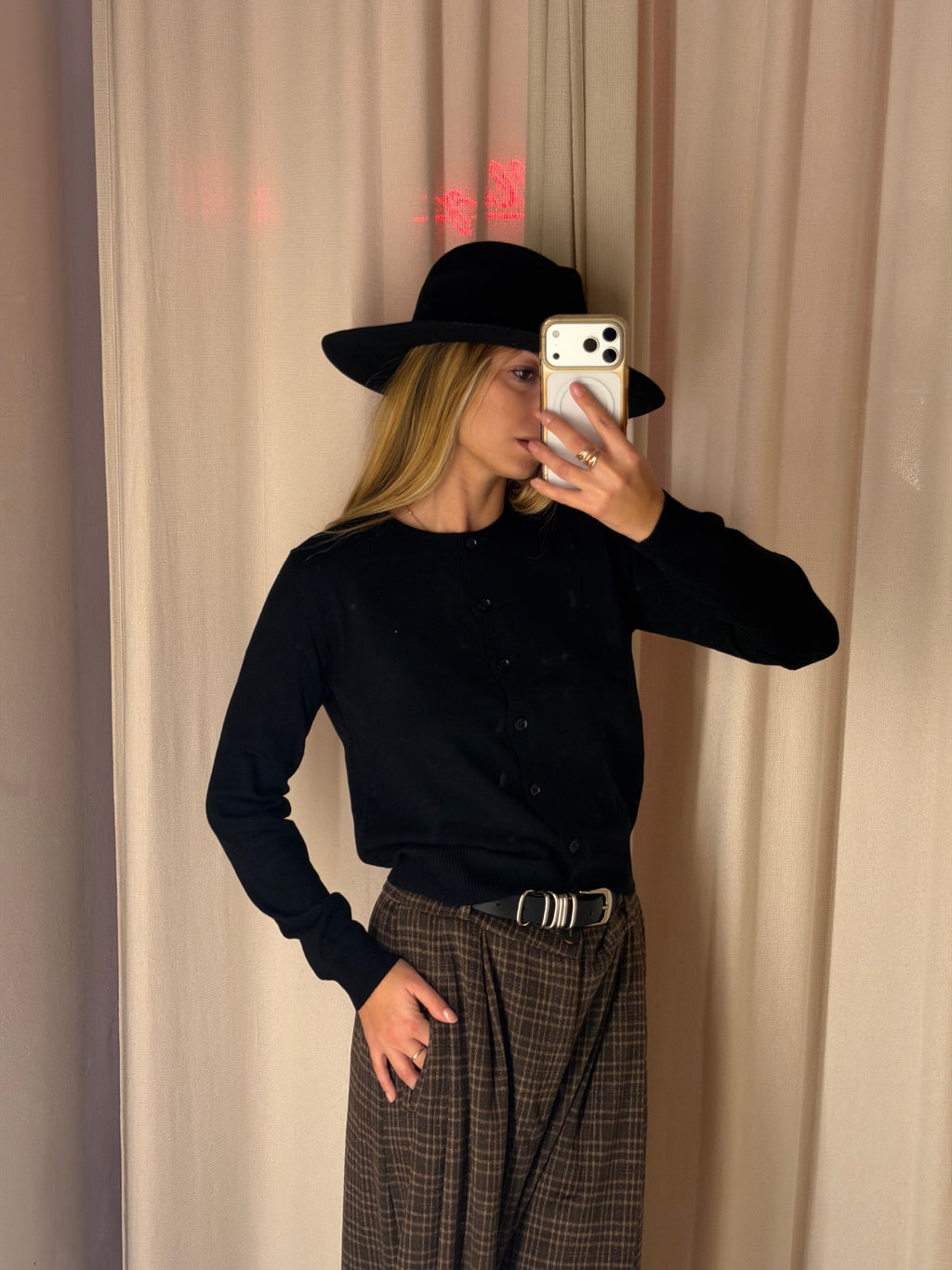 Cardigan con Bottoni | NERO