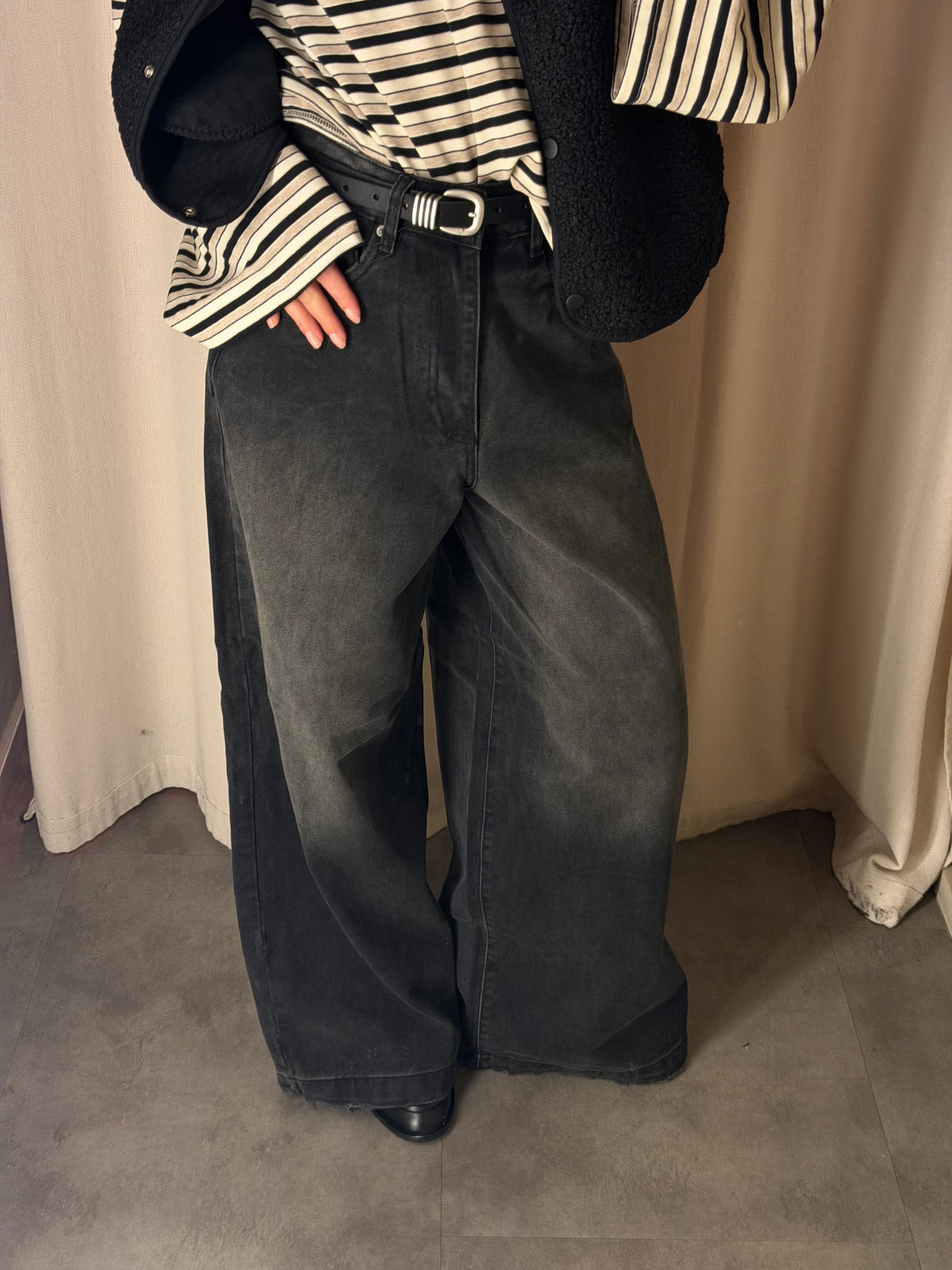 Jeans Wide Leg Black