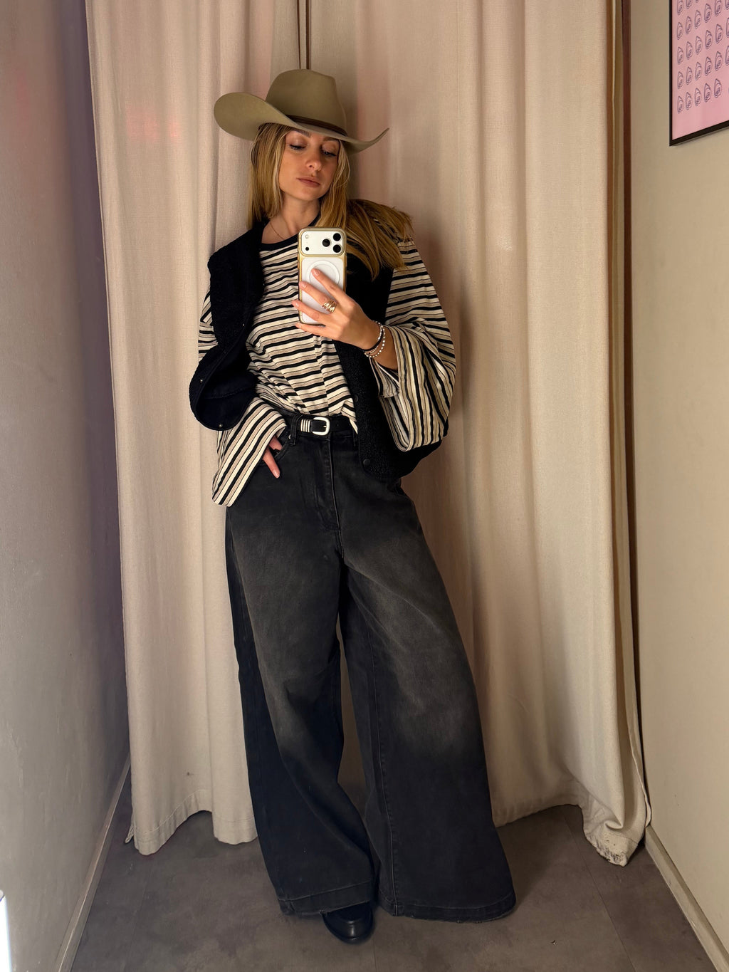 Jeans Wide Leg Black